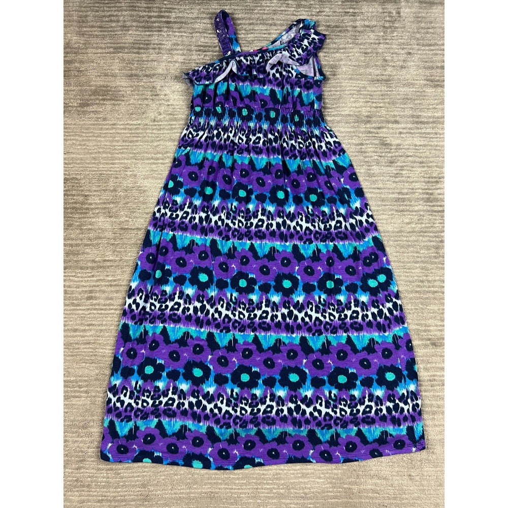 Pinky Maxi Dress Girls‎ 16 Purple Floral Leopard One Shoulder Sequin Ruffle